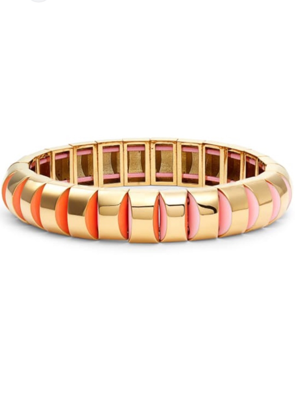 KATE SPADE Sliced Scallops Small Metal Stretch Bracelet In Pink Multi
